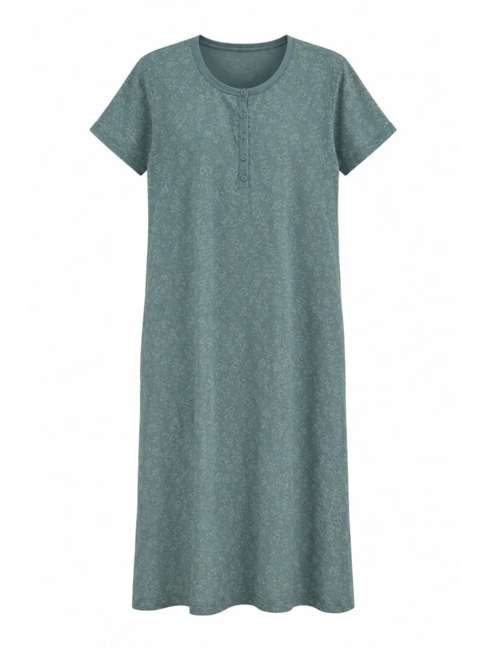 NWT Charter Club Cotton Printed Nightgown Sz S Blue Paisley Floral Sleepwear